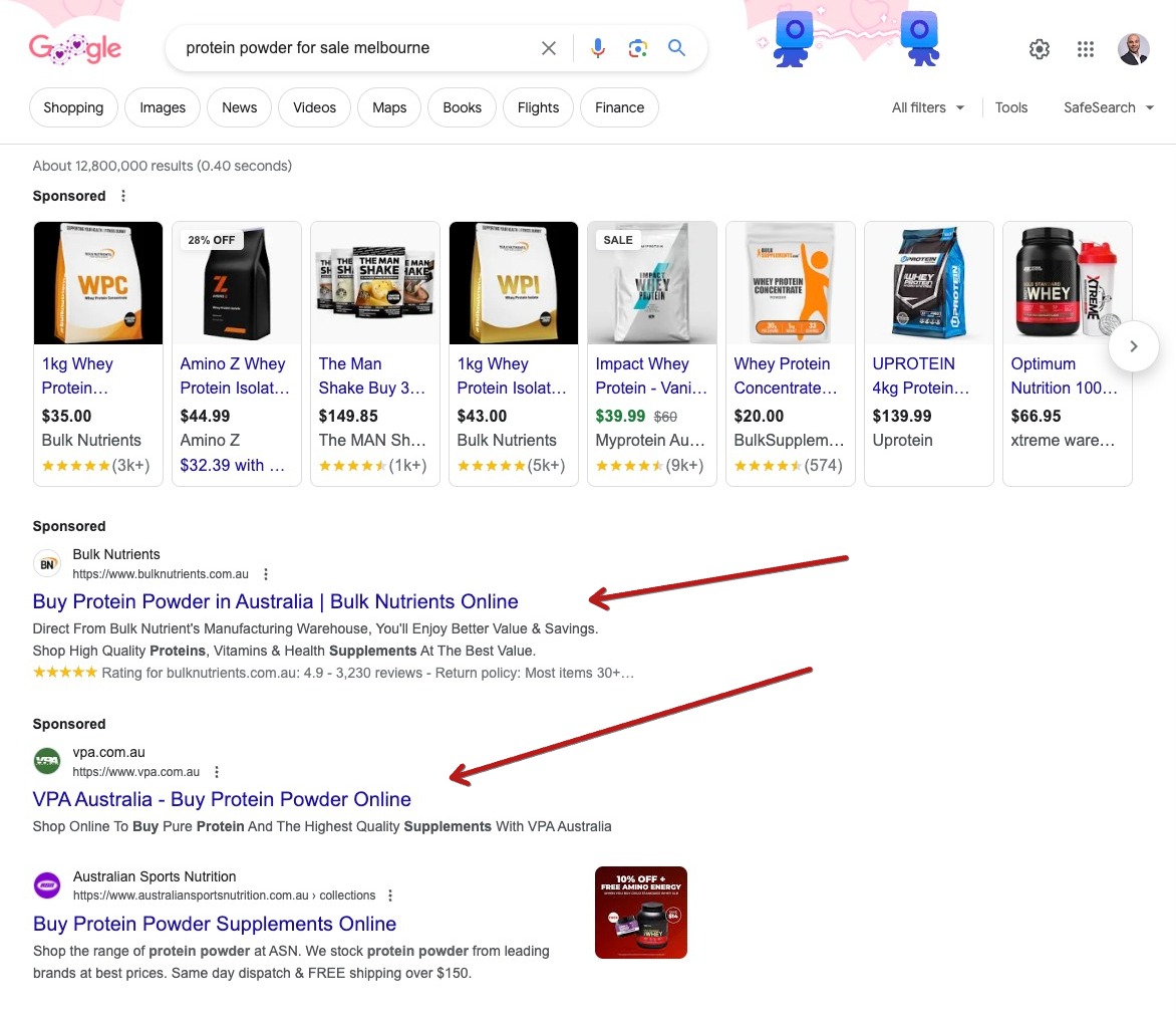 Shopping and Search Ads Ecommerce